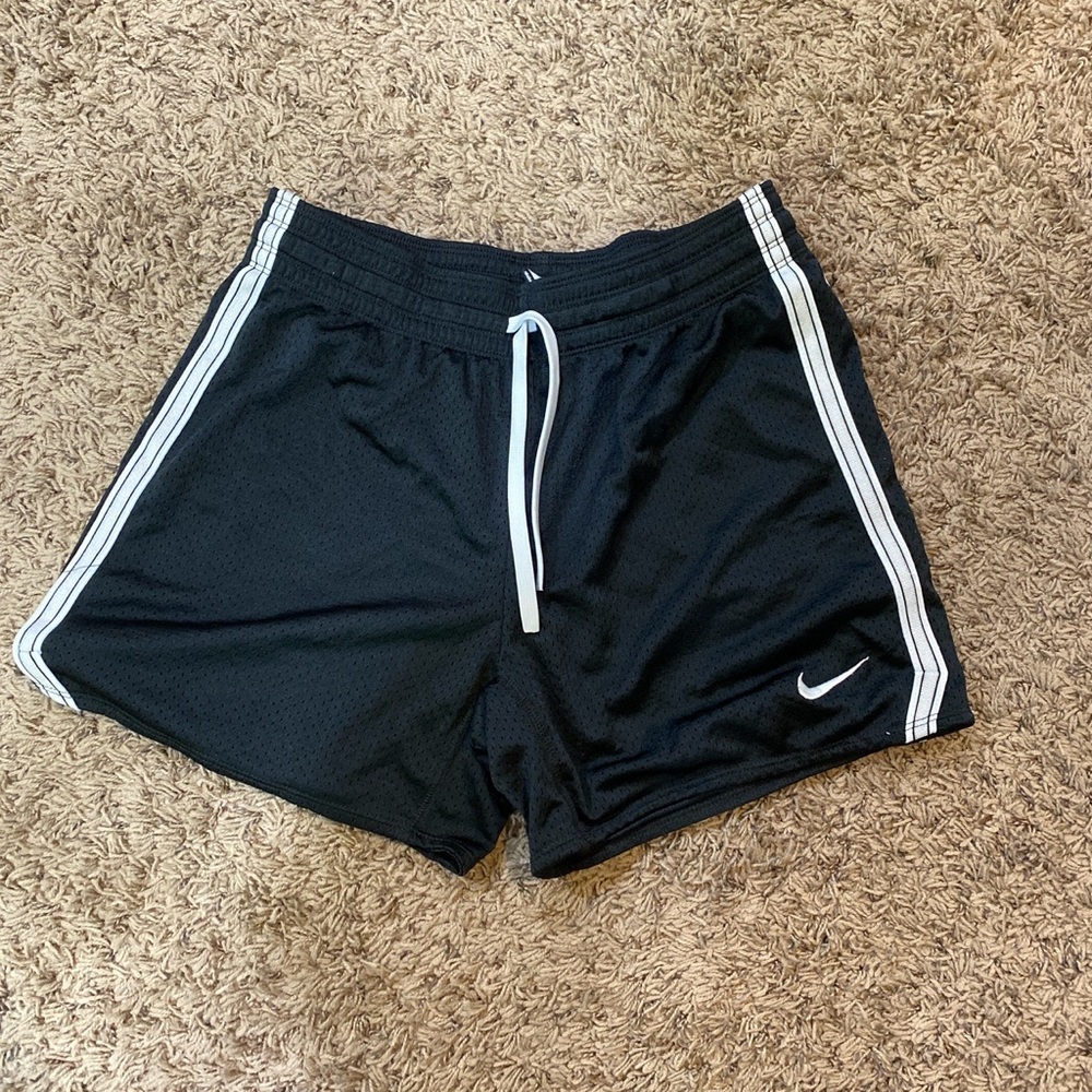Nike dri fit black and white athletic shorts